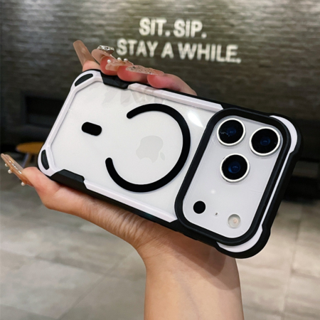 Husa iPhone 17, Bumper MagSafe Shockproof, Black-White [5]