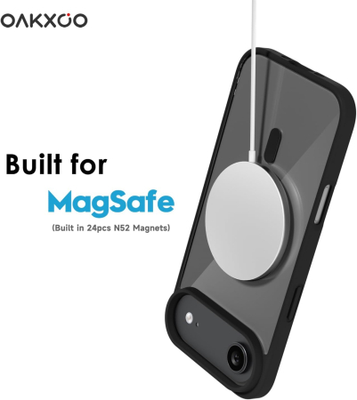 Husa iPhone 17 Air, Crystal Clear MagSafe, Black [4]