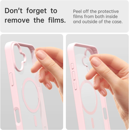 Husa iPhone 17, Crystal Clear MagSafe, Pink [5]
