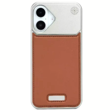IPHONE 17 - Husa iPhone 17, Dur Aluminiu si Piele cu MagSafe, Brown