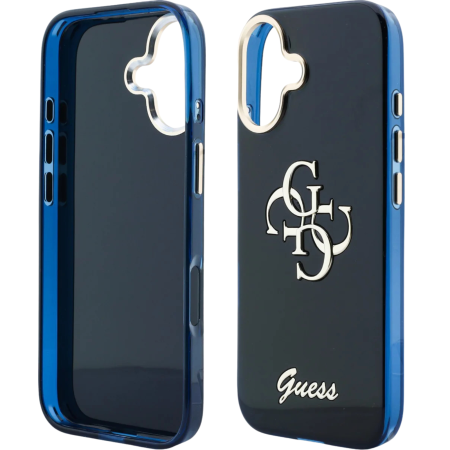 Husă iPhone 17 Guess IML 4G Script Metal Logo, Blue [1]