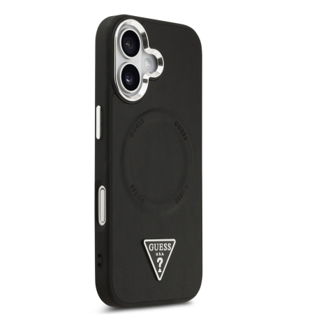 Husa iPhone 17 Guess PU Leather Triangle Logo MagSafe, Black [5]