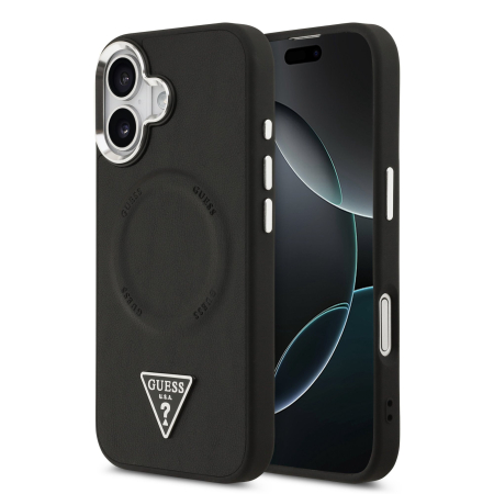 IPHONE 17 - Husa iPhone 17 Guess PU Leather Triangle Logo MagSafe, Black