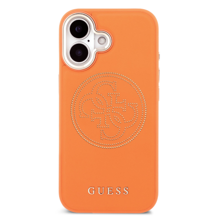 Husa iPhone 17, Guess PU Perforated 4G Logo MagSafe, Orange [1]