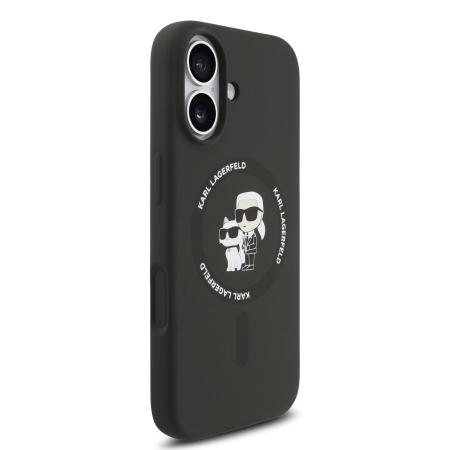 Husa iPhone 17, Karl Lagerfeld Liquid Silicone Karl and Choupette MagSafe, Black [3]