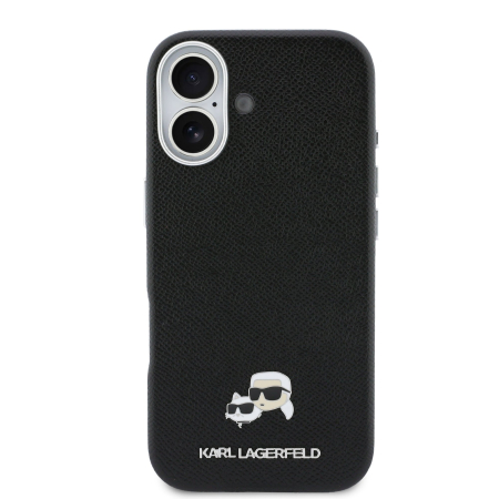 Husa iPhone 17, Karl Lagerfeld PU Karl and Choupette Heads Pins MagSafe, Black [1]