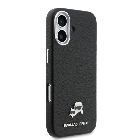 Husa iPhone 17, Karl Lagerfeld PU Karl and Choupette Heads Pins MagSafe, Black [3]