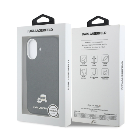 Husa iPhone 17, Karl Lagerfeld PU Karl and Choupette Heads Pins MagSafe, Black [6]