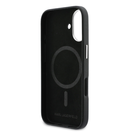 Husa iPhone 17, Karl Lagerfeld PU Karl and Choupette Heads Pins MagSafe, Black [5]