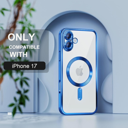 Husa iPhone 17 , Luxury MagSafe Anti-Shock cu Protectie Lentile Camera, Blue [2]
