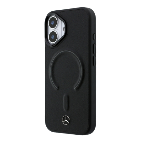 Husa iPhone 17, Mercedes PU Leather 3D MagSafe, Black [2]