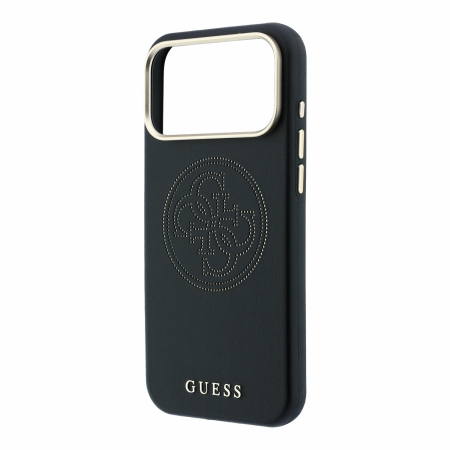 Husa iPhone 17 Pro Max/ 18 Pro Max, Guess PU Semi Wrap Perforated 4G Logo MagSafe, Black [5]
