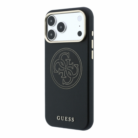 Husa iPhone 17 Pro/ 18 Pro, Guess PU Semi Wrap Perforated 4G Logo MagSafe, Black [3]