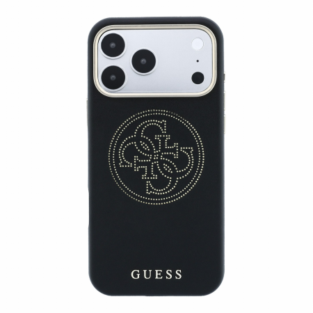 Husa iPhone 17 Pro Max/ 18 Pro Max, Guess PU Semi Wrap Perforated 4G Logo MagSafe, Black [1]