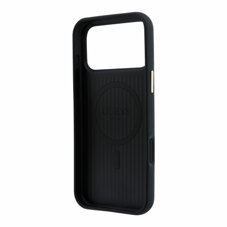 Husa iPhone 17 Pro/ 18 Pro, Guess PU Semi Wrap Perforated 4G Logo MagSafe, Black [4]