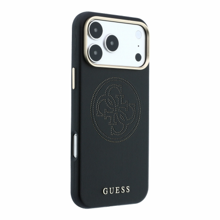 Husa iPhone 17 Pro/ 18 Pro, Guess PU Semi Wrap Perforated 4G Logo MagSafe, Black [2]