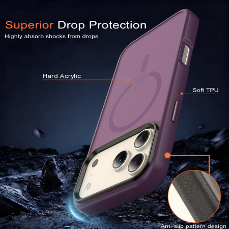 Husa iPhone 17 Pro/ 18 Pro, Tactical MagForce Hyperstealth, Burgundy Smoke [4]