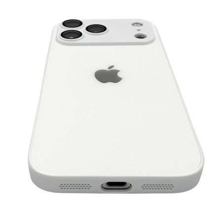 Husa iPhone 17 Pro, AG Glass MagSafe, Sticla si Silicon cu Protectie Lentile Camera, Alb Perlat - Mat [1]