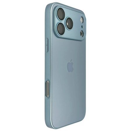 Husa iPhone 17 Pro, AG Glass MagSafe, Sticla si Silicon cu Protectie Lentile Camera, Baby Blue - Mat [2]