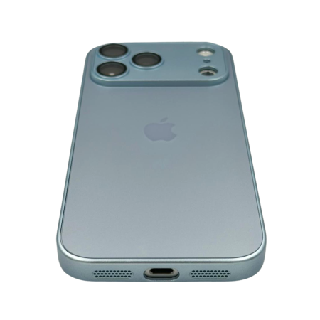 Husa iPhone 17 Pro Max, AG Glass MagSafe, Sticla si Silicon cu Protectie Lentile Camera, Baby Blue - Mat [3]