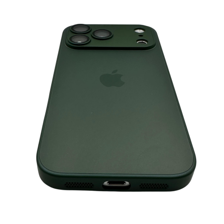 Husa iPhone 17 Pro, AG Glass MagSafe, Sticla si Silicon cu Protectie Lentile Camera, Verde Army - Mat [3]