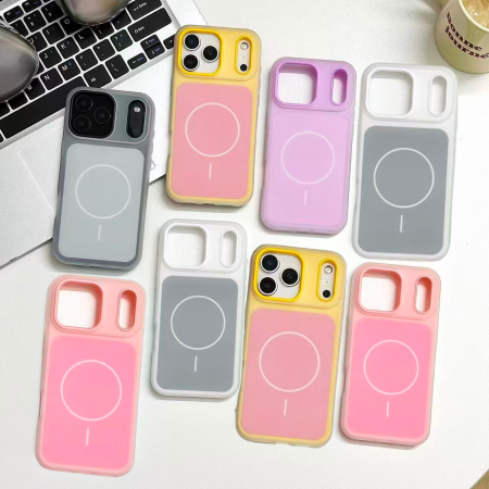 Husa iPhone 17 Pro, Anti-Scratch Protective Back Cover 2-in-1 Matte Pure Color, MagSafe, Pink [2]
