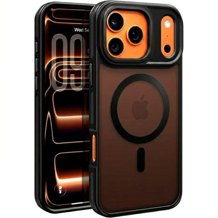 IPHONE 17 PRO - Husa iPhone 17 Pro, Anti-Slip Shockproof, Military-Grade Protection, MagSafe, Black