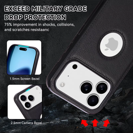 Husa iPhone 17 Air, Business din Piele, Black [4]