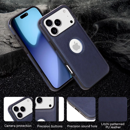 Husa iPhone 16E/ 17E, Business din Piele, Blue [6]