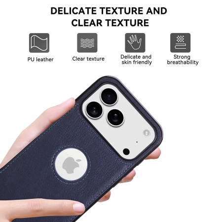 Husa iPhone 17 Pro, Business din Piele, Blue [7]