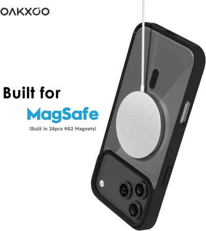 Husa iPhone 17 Pro, Crystal Clear MagSafe, Black [4]