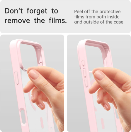 Husa iPhone 17 Pro, Crystal Clear MagSafe, Pink [5]
