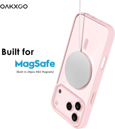 Husa iPhone 17 Pro, Crystal Clear MagSafe, Pink [4]