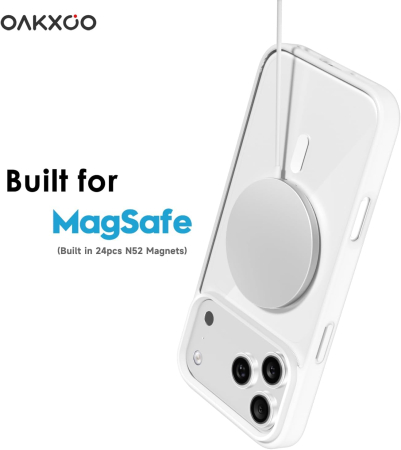 Husa iPhone 17 Pro, Crystal Clear MagSafe, White [4]