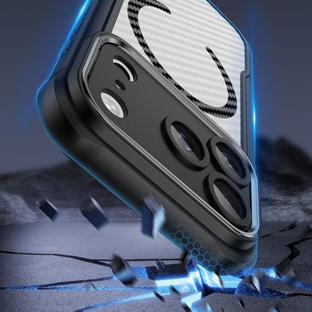 Husă iPhone 17 Pro, Defender Carbon MagSafe, Protecție Anti-Șoc, Black [1]