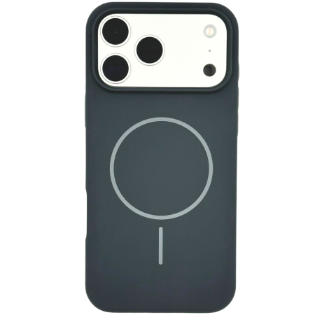 IPHONE 17 PRO - Husa iPhone 17 Pro din Silicon cu Microfibra la Interior si MagSafe, Gri Antracit