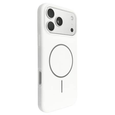 Husa iPhone 17 Pro Max din Silicon cu Microfibra la Interior si MagSafe, White [1]