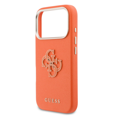 Husa iPhone 17 Pro Max, Guess PU Grained 4G Resin Metal Logo, Orange [4]