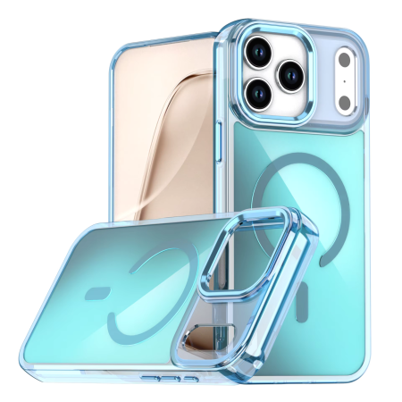 IPHONE 17 PRO - Husa iPhone 17 Pro, Hard PC MagSafe, ShockProof, Colorful Gradient, Caraibe Blue Turcoaz