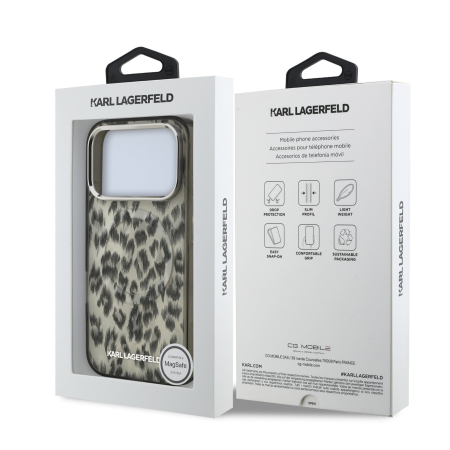 Husa iPhone 17 Pro Max, Karl Lagerfeld IML Leopard MagSafe, Brown [6]