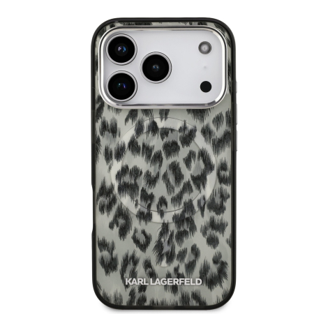 Husa iPhone 17 Pro, Karl Lagerfeld IML Leopard MagSafe, Brown [1]