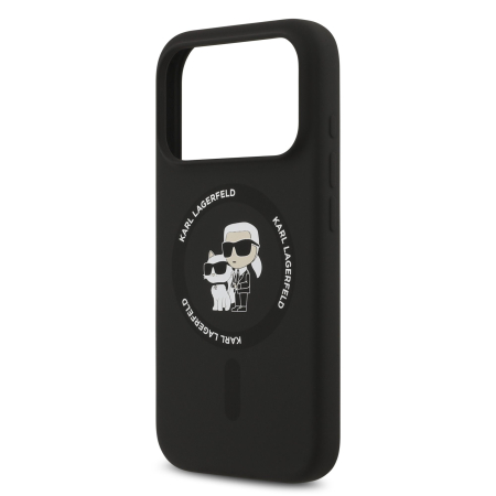 Husa iPhone 17 Pro, Karl Lagerfeld Liquid Silicone Karl and Choupette MagSafe, Black [4]