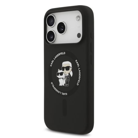 Husa iPhone 17 Pro, Karl Lagerfeld Liquid Silicone Karl and Choupette MagSafe, Black [2]