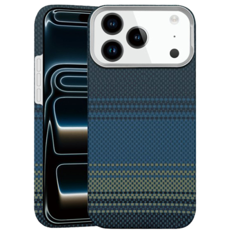 IPHONE 17 PRO - Husa iPhone 17 Pro, Kevlar Aramid Fiber with MagSafe, Blue Moonrise