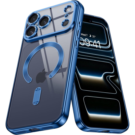Husa iPhone 17 Pro Max, Luxury MagSafe Anti-Shock cu Protectie Lentile Camera, Blue [1]