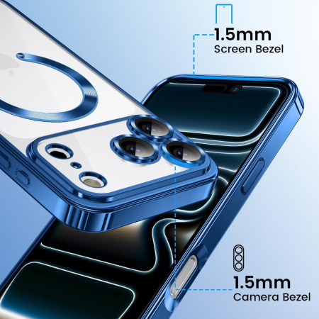 Husa iPhone 17 Pro Max, Luxury MagSafe Anti-Shock cu Protectie Lentile Camera, Blue [9]