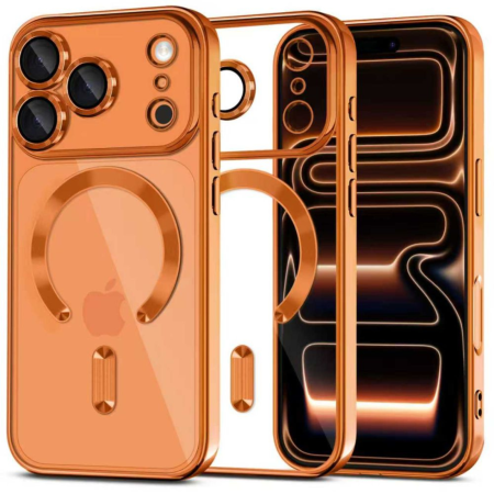 Husa iPhone 17 Pro Max, Luxury MagSafe Anti-Shock cu Protectie Lentile Camera, Cosmic Orange [7]