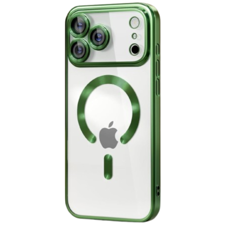 HUSE IPHONE - Husa iPhone 17 Pro, Luxury MagSafe Anti-Shock cu Protectie Lentile Camera, Verde