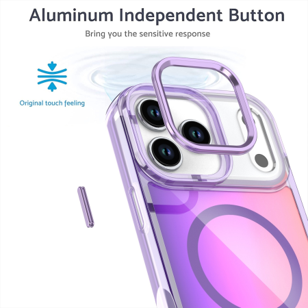 Husa iPhone 17 Pro Max/ 18 Pro Max, Hard PC MagSafe, ShockProof, Colorful Gradient, Purple [1]