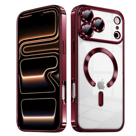Husa iPhone 17 Pro Max / 18 Pro Max, Luxury MagSafe Anti-Shock cu Protectie Lentile Camera, Burgundy [1]